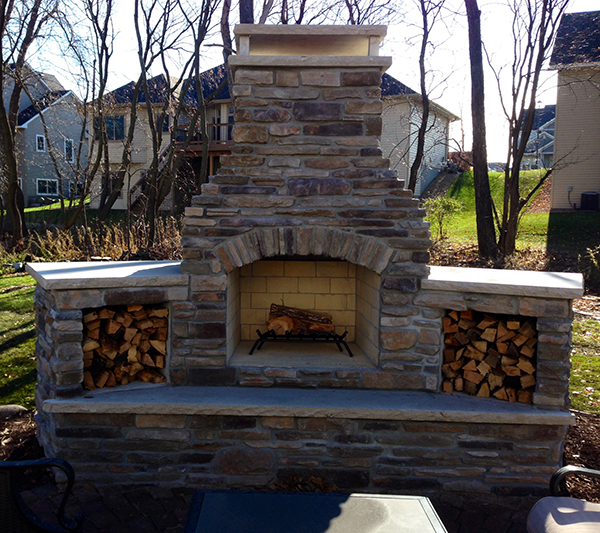 Outdoor Fireplace Minneapolis, MN | Residential Landscaping | CurbSide ...
